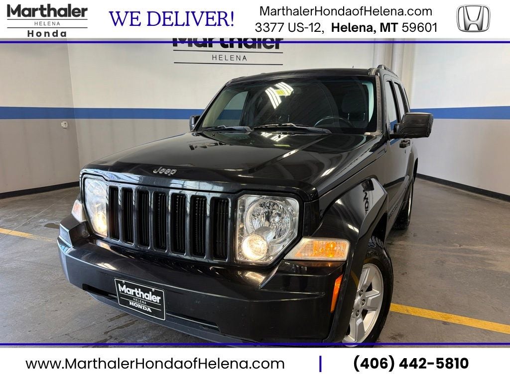2012 Jeep Liberty Sport 28B w/ Nav in Brilliant Black Crystal Pearlcoat — front three-quarter view