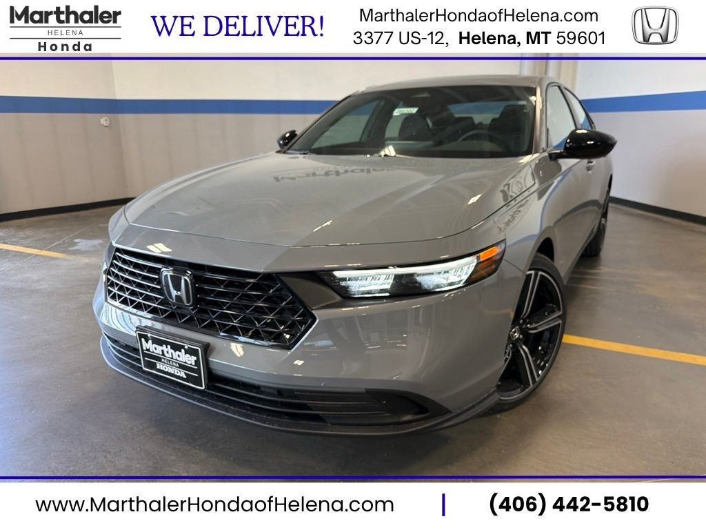 2026 Honda Accord Hybrid Sport in Urban Gray Pearl — front three-quarter view