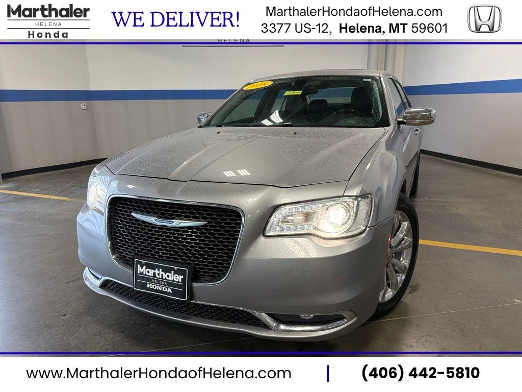 2018 Chrysler 300 Limited AWD w/ Nav & Panorama Roof in Billet Silver Metallic Clearcoat — front three-quarter view
