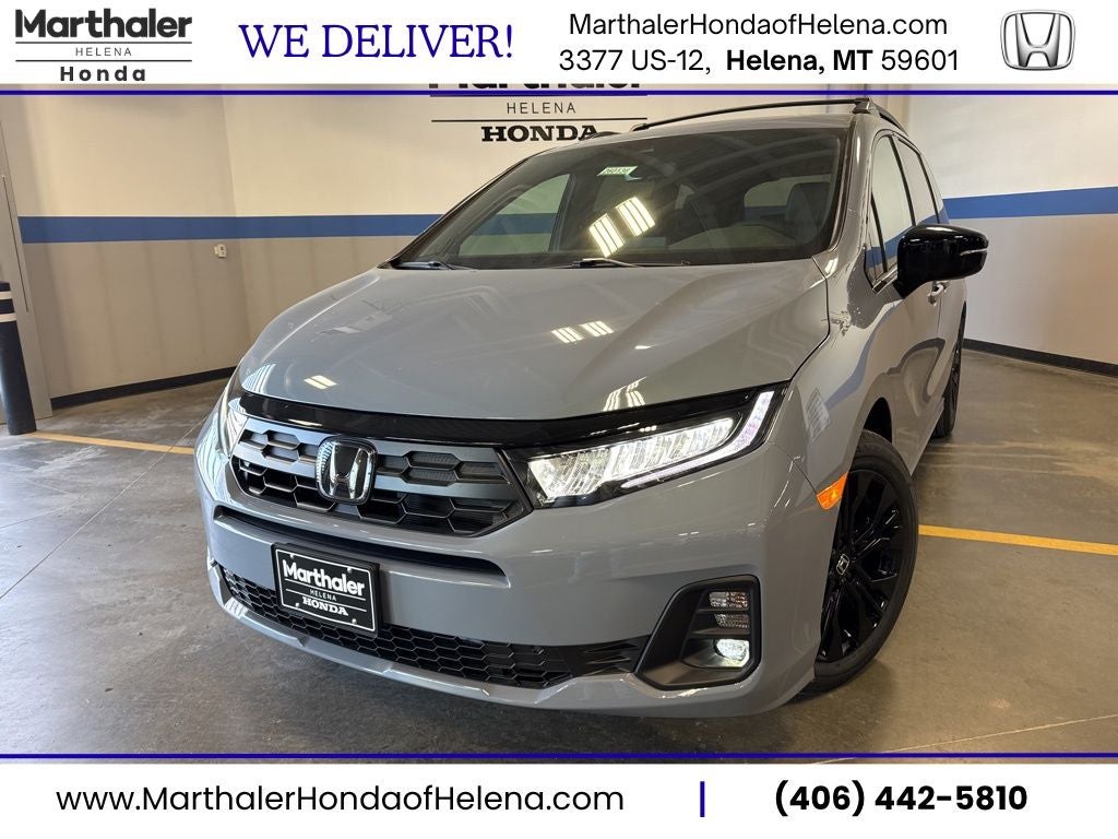 2026 Honda Odyssey Sport-L in Sonic Gray Pearl — front three-quarter view
