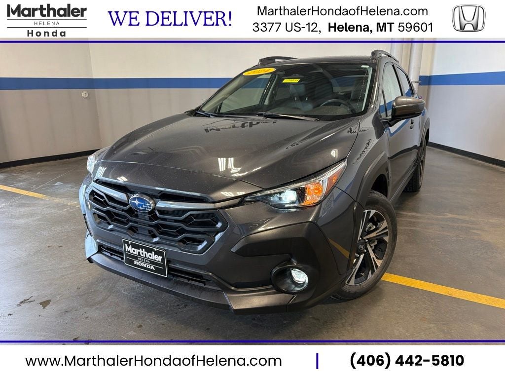 2024 Subaru Crosstrek Premium BSDD/RCTA& Moonroof Pkg in Magnetite Gray Metallic — front three-quarter view